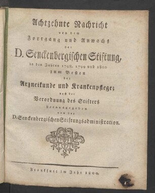 Achtzehnte Nachricht