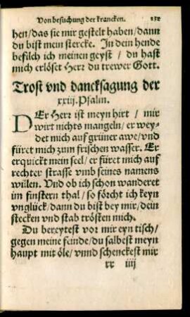 Trost und dancksagung der xxiii. Psalm.