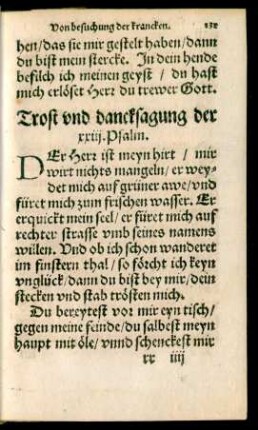 Trost und dancksagung der xxiii. Psalm.