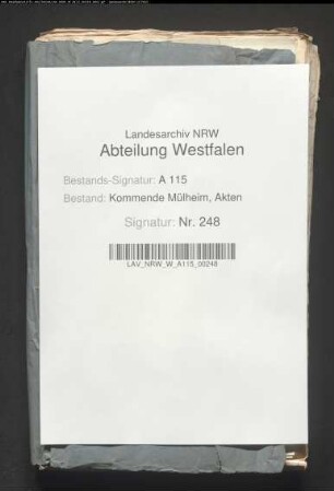 Beiträge der Kommenden Mülheim, Münster, Brackel, Osnabrück, Duisburg, Welheim und Malenburg zur Kriegssteuer.