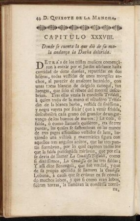 Capitulo XXXVIII. Donde se cuenta la que diò de su mala andança la Dueña dolorida