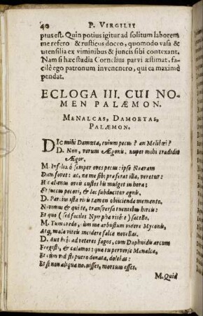 Ecloga III. Cui Nomen Palæmon.