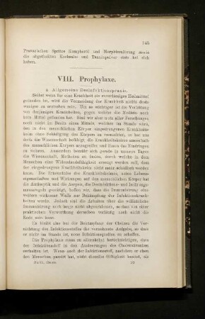VIII. Prophylaxe