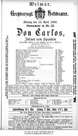 Don Carlos, Infant von Spanien