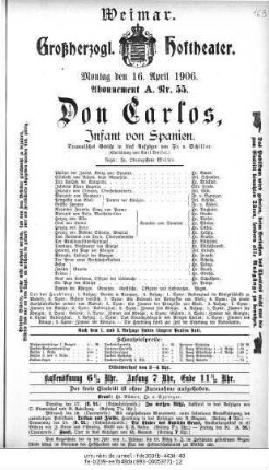 Don Carlos, Infant von Spanien