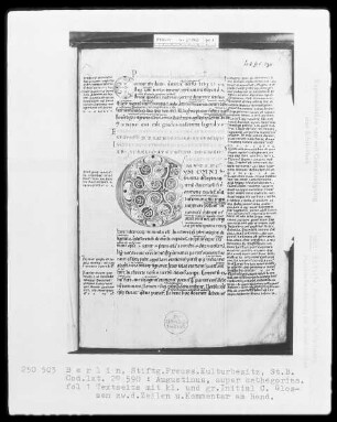 Psalter Augustinus, Categoriae decem ex Aristotele decerptae — Initiale C (UM OMNI), Folio 1 recto