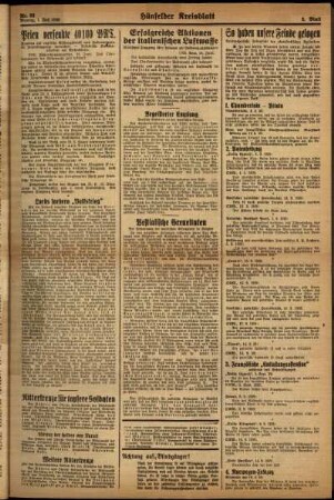 Zweite Ausgabe vom Montag, den 01. Juli 1940.