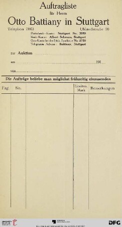 Auftragsliste