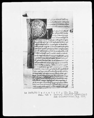 Petrus Lombardus, Glossatura maior super epistolas pauli — Initiale P (aulus apostolus), Folio 106verso