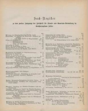Sach-Register zu dem zweiten Jahrgange der Zeitschrift für Staats- und Gemeinde-Verwaltung im Großherzogthum Hessen