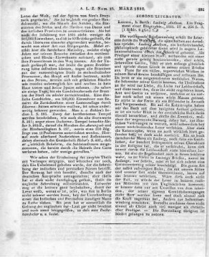 Ludwig Anthom, ein Fragment aus einer Biographie. Leipzig: Barth 1831
