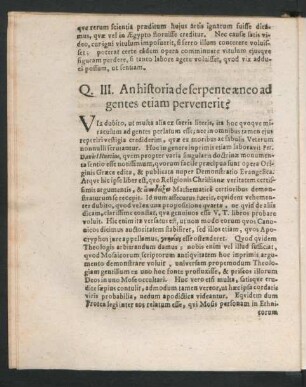Q. III. An historia de serpente aeneo ad gentes etiam pervenerit?