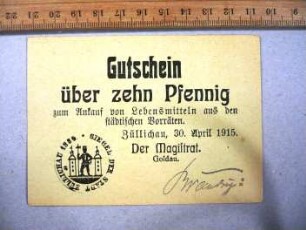 Notgeld, Züllichau (Sulechów)