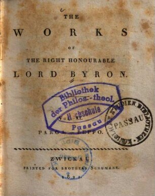 The works of the right honourable Lord Byron, 11