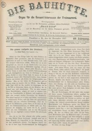 No. 47. Frankfurt a.M., den 24. November 1917. 60. Jahrgang.