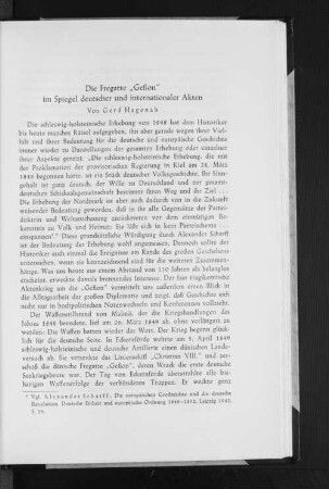 Die Fregatte "Gefion" im Spiegel deutscher und internationaler Akten
