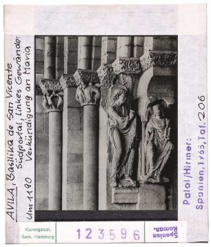 Avila: San Vicente, Benediktinerklosterkirche, Süsportal, linkes Gewände, Verkündigung