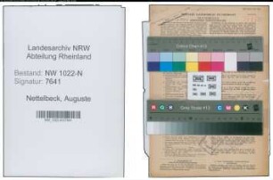 Entnazifizierung Auguste Nettelbeck , geb. 20.07.1887 (Verwaltungsangestellte)