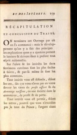 Récaputulation Et Conclusion Du Traité