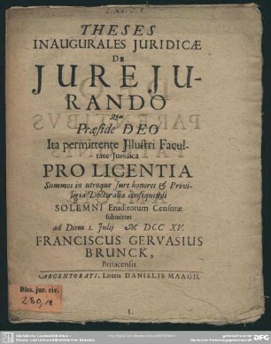 Theses Inaugurales Iuridicae De Iureiurando