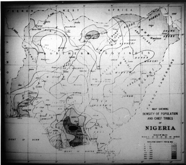 Population density map of Nigeria