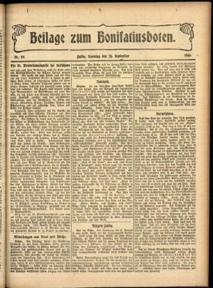 Zweite Ausgabe vom Sonntag, den 25. September 1910.