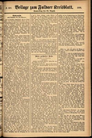 Zweite Ausgabe vom Donnerstag, den 25. August 1898.