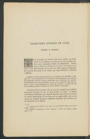 Escritores jóvenes de Cuba : Ramón S. Varona
