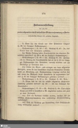 Zusammenstellung der auf der zweiten allgemeinen christ-katholischen Kirchenversammlung zu Berlin verhandelten Fragen und gefaßten Beschlüsse