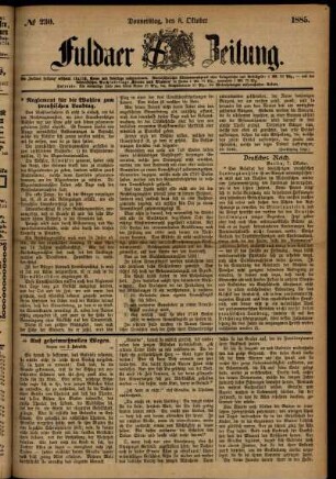 Ausgabe vom Donnerstag, den 08. Oktober 1885.