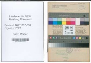 Entnazifizierung Walter Bartz , geb. 02.10.1901 (Lehrer)