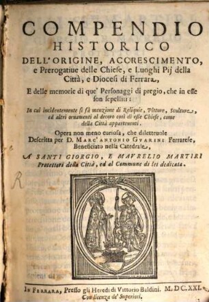 Compendio historico ... della diocesi di Ferrara