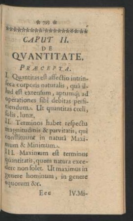 Caput II. De Quantitate.
