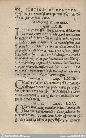 Leucophagum in ieiunio. Caput LXIII.