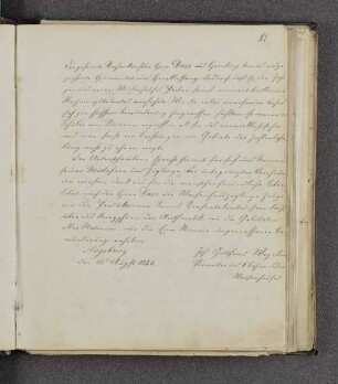 Johann Gottfried Wegelin. – Augsburg, 13.08.1844