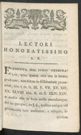 Lectori Honoratissimo