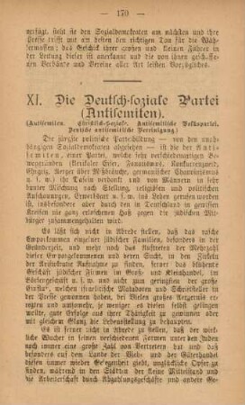 XI. Die Deutsch-soziale Partei (Antisemiten)