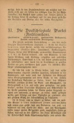 XI. Die Deutsch-soziale Partei (Antisemiten)