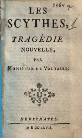 Les Scythes : tragédie nouvelle