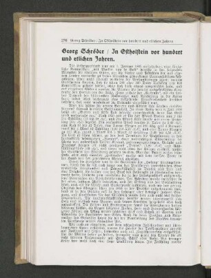 In Ostholstein vor hundert und etlichen Jahren.
