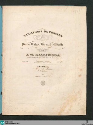 Variations de concert : pour piano, violon, alto et violoncelle; oeuv. 129