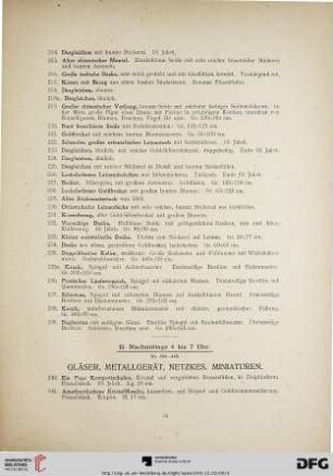 Gläser, Metallgerät, Netzkes, Miniaturen (Nr. 240-426)