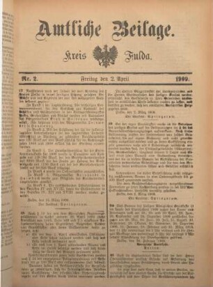 2: Beilage vom Freitag, 2. April 1909