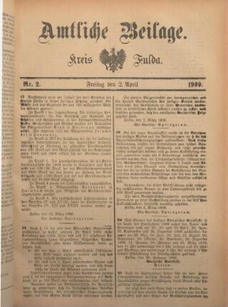 2: Beilage vom Freitag, 2. April 1909