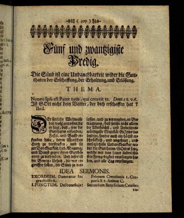407-425, Fünff und zwanzigste Predig.