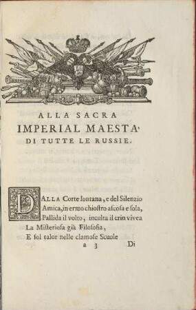 Alla Sacra Imperial Maesta Di Tutte Le Russie
