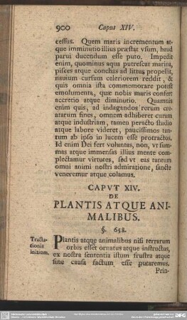 Caput XIV. De Plantis Atque Animalibus