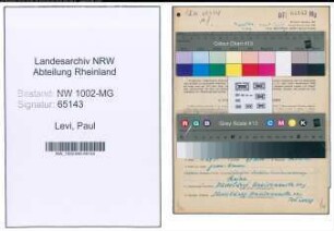 Entnazifizierung Paul Levi , geb. 05.01.1880 (Dolmetscher)