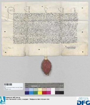 Georius, Abt des Benediktinerklosters St. Egidien in Nürnberg, stellt ein Vidimus aus von dem Privileg des Kaisers Sigismund vom 27. Juni 1436 (SS/D Nr. 23).