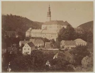 Schloss Weesenstein. Ansicht über den Ort